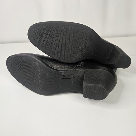 Munro Mid Calf Black Leather Boots Tyler M612781 WM 11 Black Western Booties - Picture 6 of 10